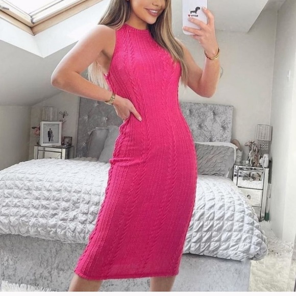 ZARA Knit Dress Fuchsia - Picture 6 of 7